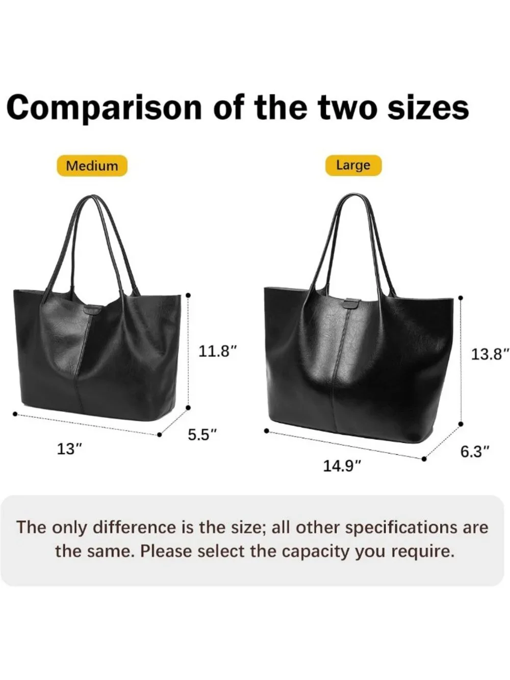 Large Capacity Soft Leather Tote Bag for Women - Multi-Use Purse for Work